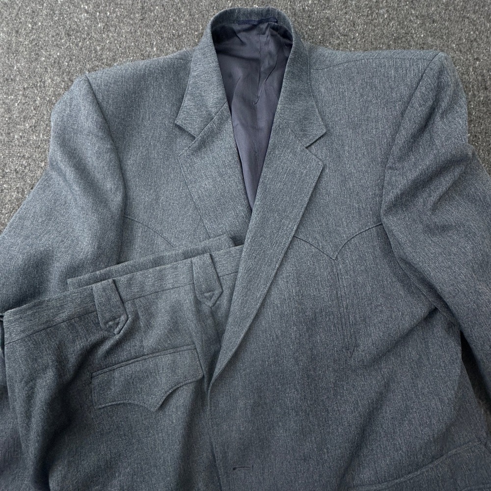 Circle S Dallas Texas Boise Western Suit 46L Charcoal Gray Jacket 38W Trousers